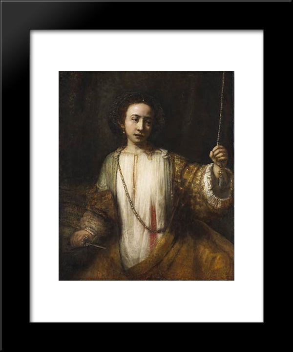 Lucretia 20x24 Black Modern Wood Framed Art Print Poster by Rembrandt