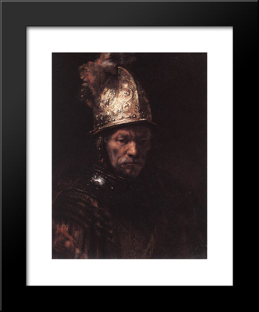 Man In A Golden Helmet 20x24 Black Modern Wood Framed Art Print Poster by Rembrandt