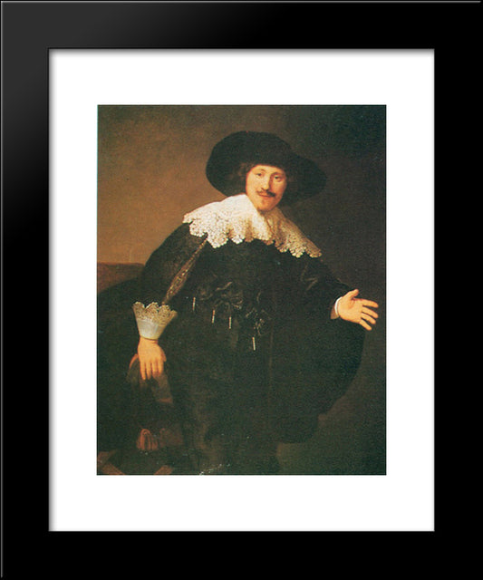 Man Standing Up 20x24 Black Modern Wood Framed Art Print Poster by Rembrandt