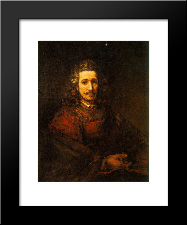 Man With A Magnifying Glass 20x24 Black Modern Wood Framed Art Print Poster by Rembrandt