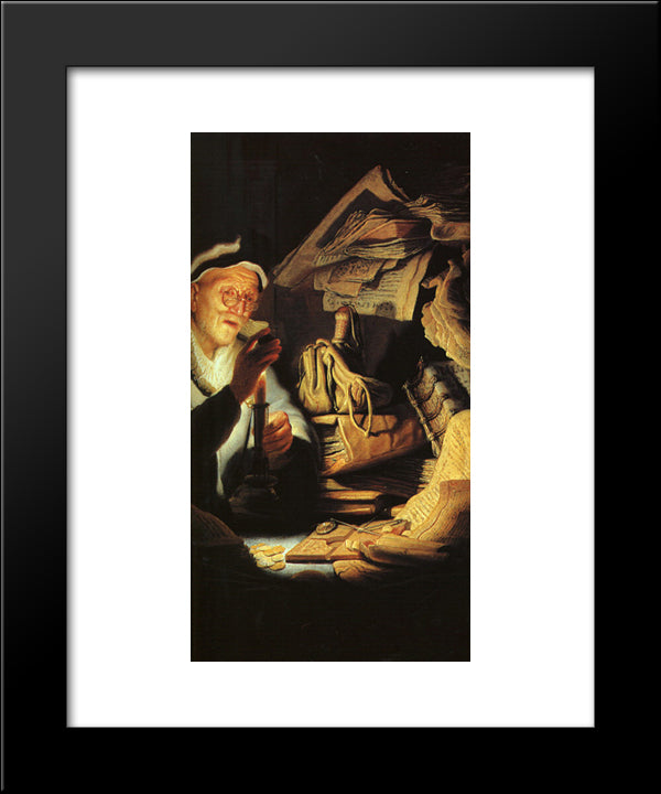 Money 20x24 Black Modern Wood Framed Art Print Poster by Rembrandt