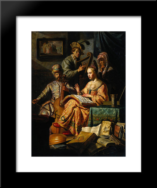 Musical Allegory 20x24 Black Modern Wood Framed Art Print Poster by Rembrandt