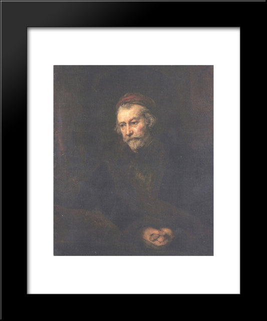 Old Man Dressed As Saint Paul 20x24 Black Modern Wood Framed Art Print Poster by Rembrandt