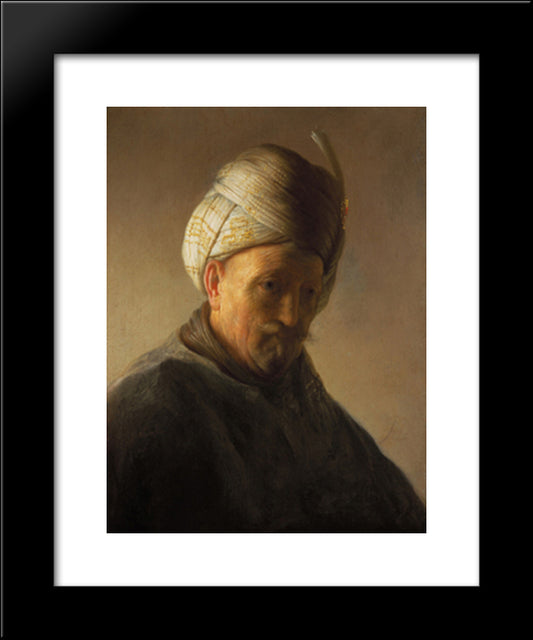 Old Man With Turban 20x24 Black Modern Wood Framed Art Print Poster by Rembrandt