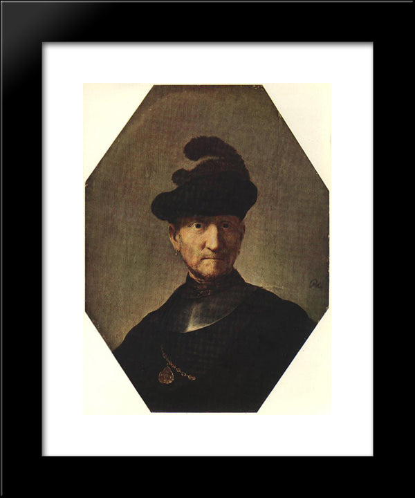 Old Soldier 20x24 Black Modern Wood Framed Art Print Poster by Rembrandt