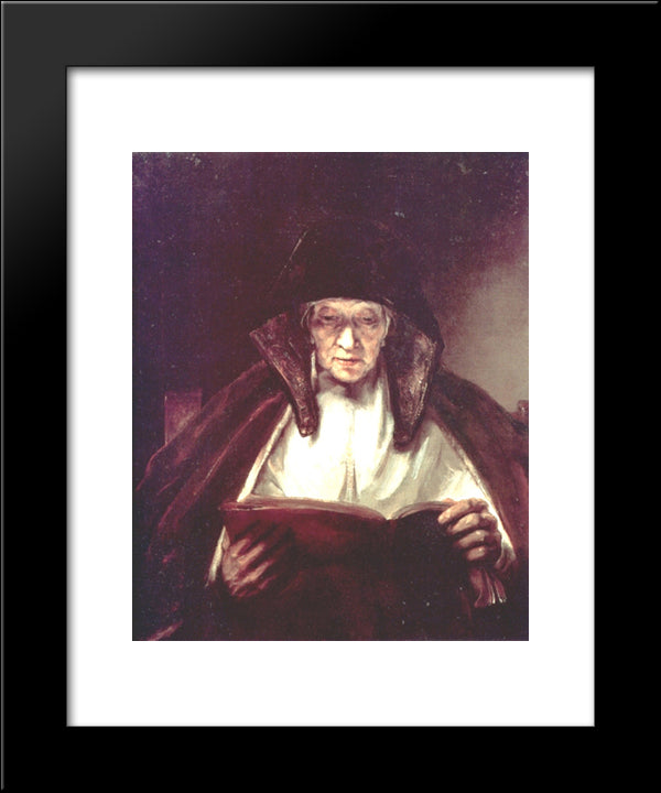 Old Woman Reading 20x24 Black Modern Wood Framed Art Print Poster by Rembrandt