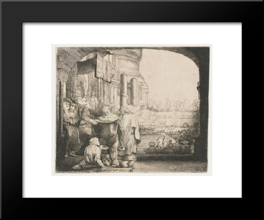 Peter And John Healing The Cripple At The Gate Of The Temple 20x24 Black Modern Wood Framed Art Print Poster by Rembrandt