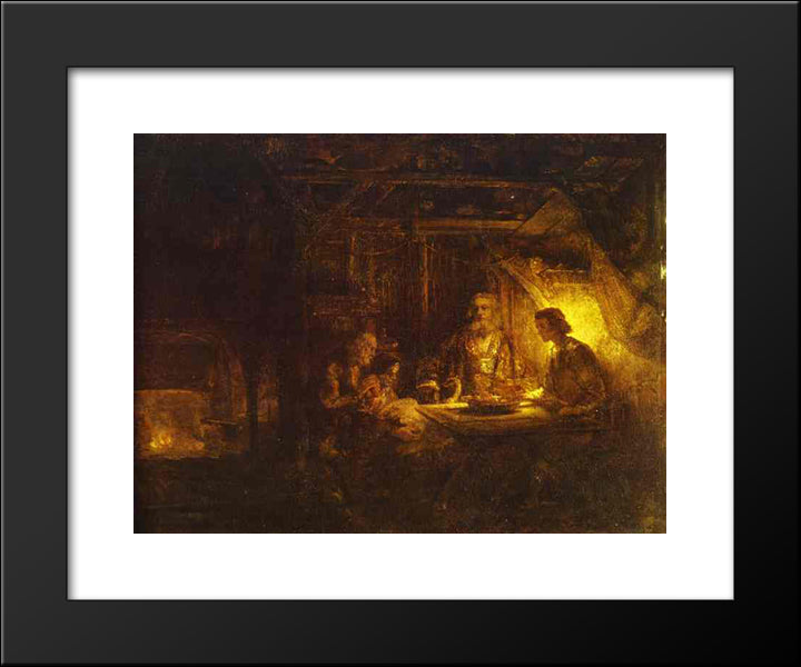 Philemon And Baucis 20x24 Black Modern Wood Framed Art Print Poster by Rembrandt