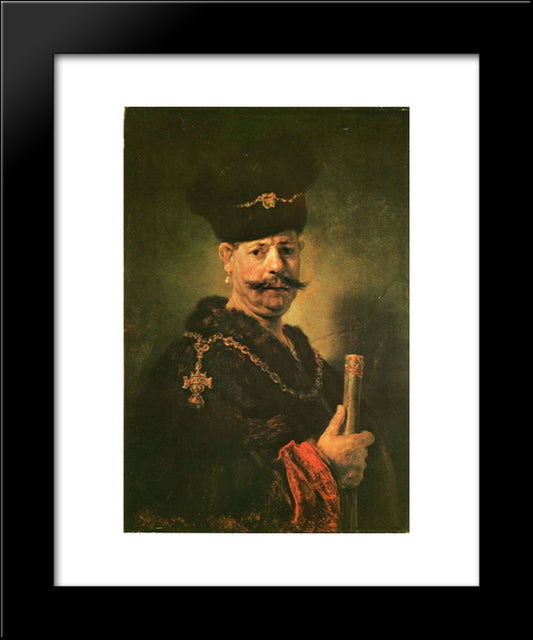 Polish Nobleman 20x24 Black Modern Wood Framed Art Print Poster by Rembrandt