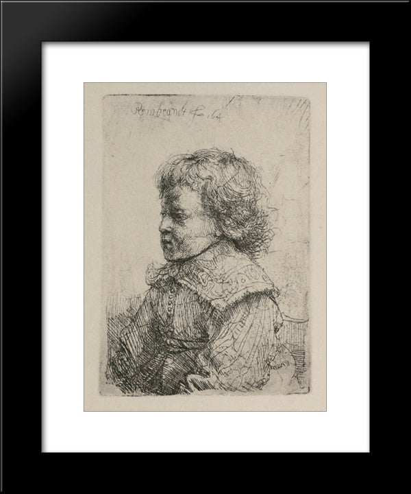 Portrait Of A Boy 20x24 Black Modern Wood Framed Art Print Poster by Rembrandt