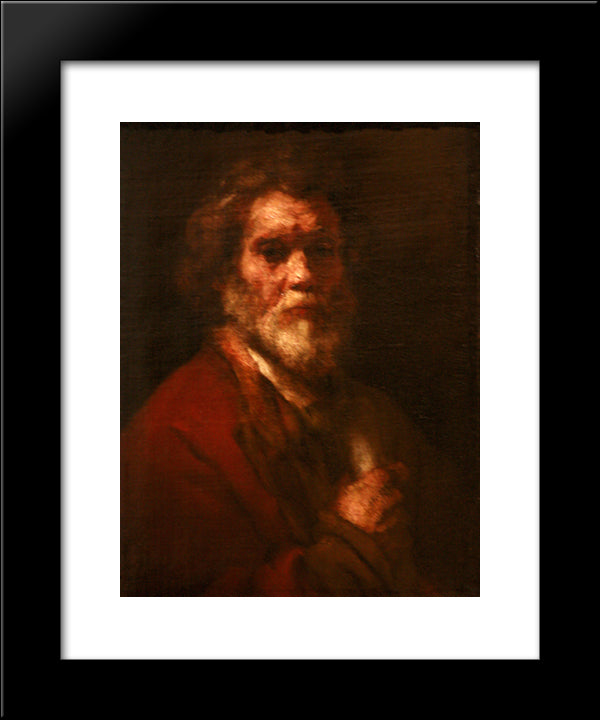 Portrait Of A Man, Workshop Of Rembrandt 20x24 Black Modern Wood Framed Art Print Poster by Rembrandt