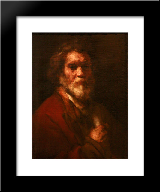 Portrait Of A Man, Workshop Of Rembrandt 20x24 Black Modern Wood Framed Art Print Poster by Rembrandt