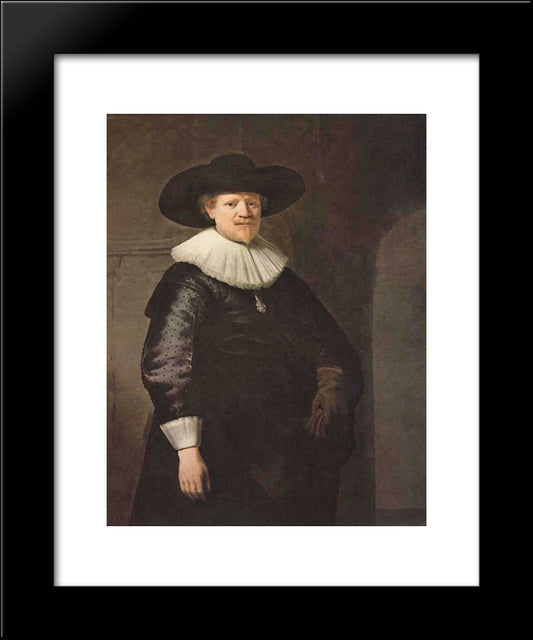 Portrait Of A Man (Possibly The Poet Jan Harmensz Krul) 20x24 Black Modern Wood Framed Art Print Poster by Rembrandt