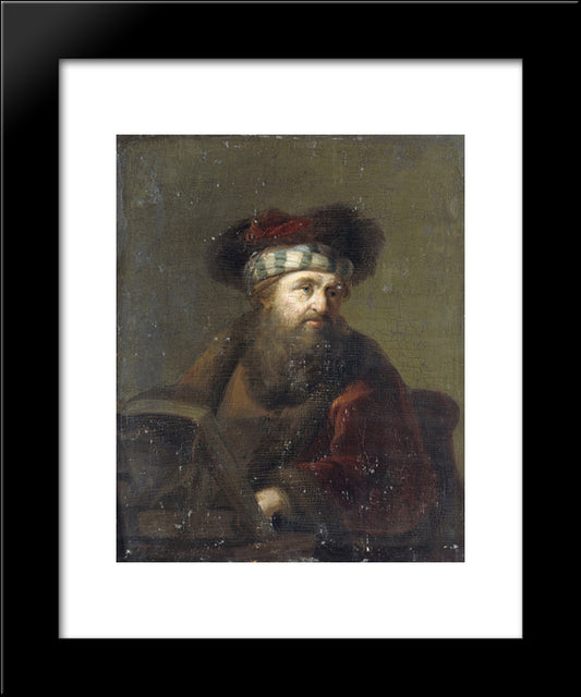 Portrait Of A Rabbi 20x24 Black Modern Wood Framed Art Print Poster by Rembrandt