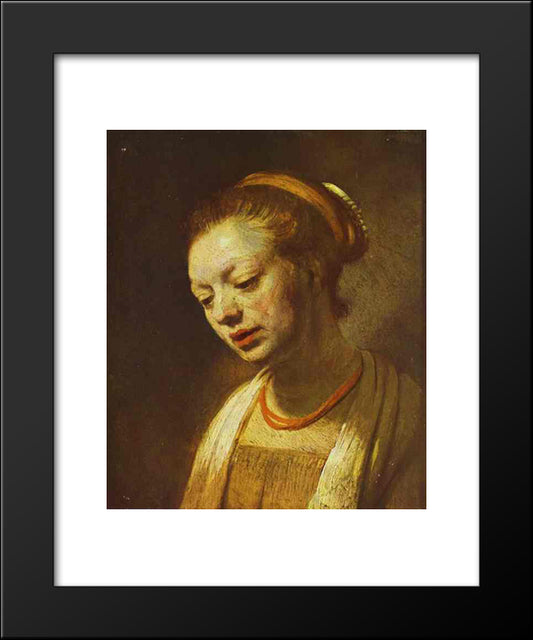 Portrait Of A Young Girl 20x24 Black Modern Wood Framed Art Print Poster by Rembrandt