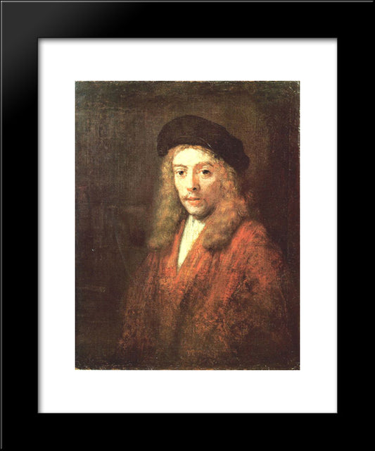 Portrait Of A Young Man 20x24 Black Modern Wood Framed Art Print Poster by Rembrandt