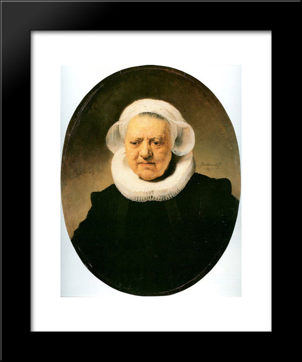 Portrait Of Aechje Claesdar 20x24 Black Modern Wood Framed Art Print Poster by Rembrandt