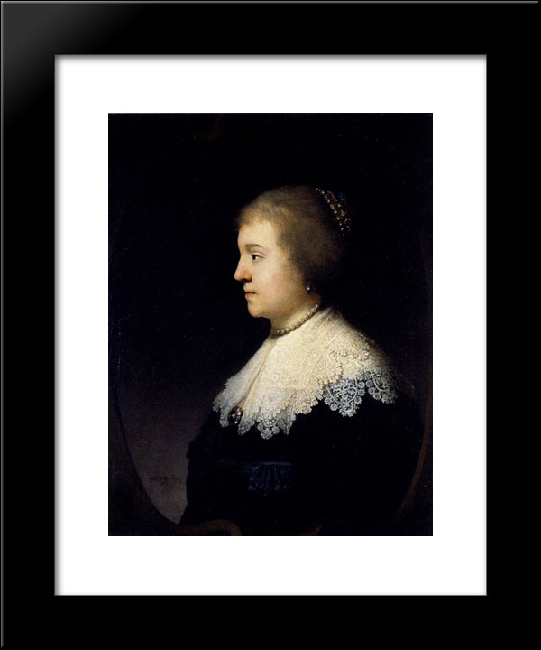 Portrait Of Amalia Van Solms 20x24 Black Modern Wood Framed Art Print Poster by Rembrandt