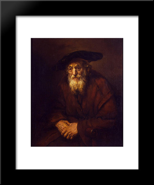 Portrait Of An Old Jew 20x24 Black Modern Wood Framed Art Print Poster by Rembrandt