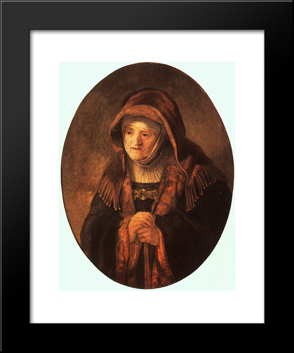 Portrait Of Artist'S Mother 20x24 Black Modern Wood Framed Art Print Poster by Rembrandt