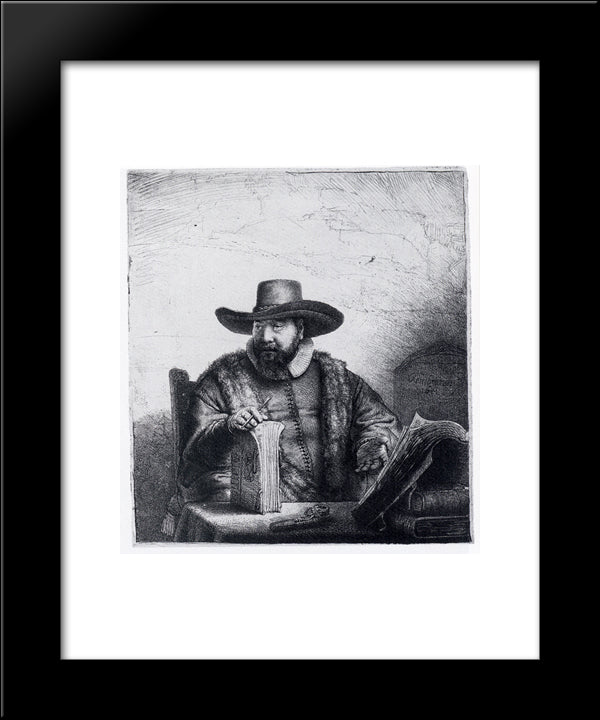 Portrait Of Cornelis Claesz 20x24 Black Modern Wood Framed Art Print Poster by Rembrandt