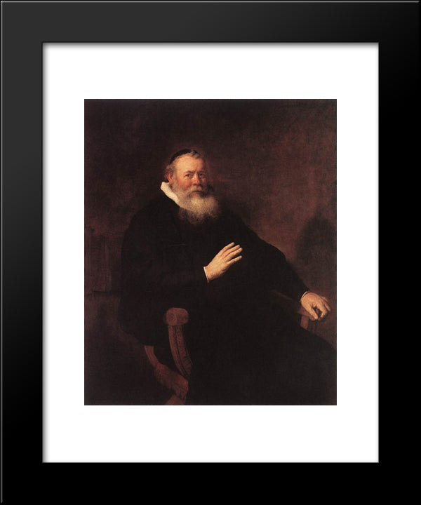 Portrait Of Eleazer Swalmius 20x24 Black Modern Wood Framed Art Print Poster by Rembrandt