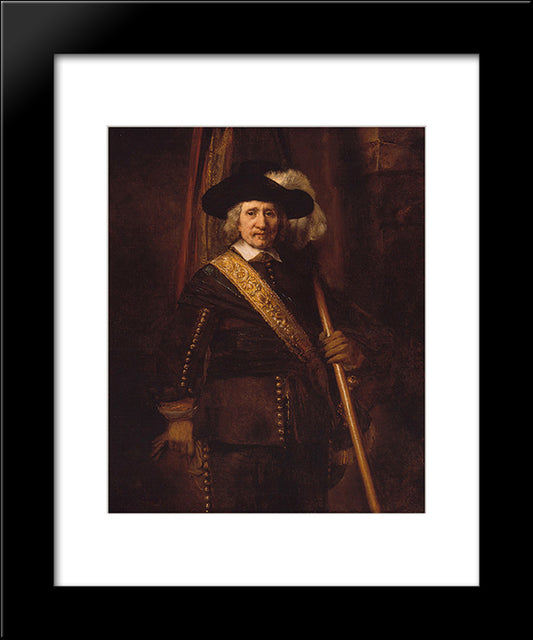 Portrait Of Floris Soop 20x24 Black Modern Wood Framed Art Print Poster by Rembrandt