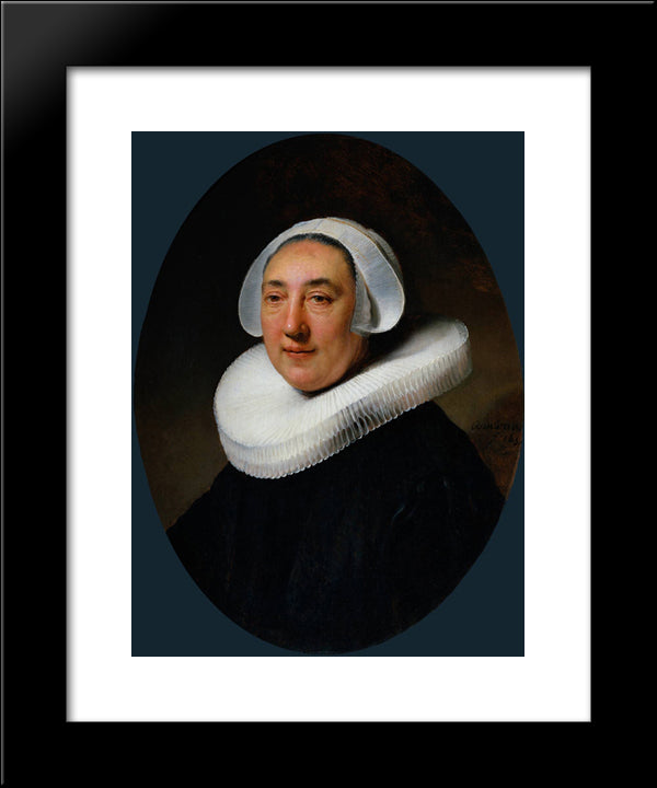 Portrait Of Haesje Van Cleyburgh 20x24 Black Modern Wood Framed Art Print Poster by Rembrandt