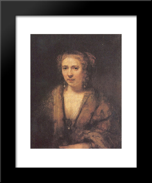 Portrait Of Hendrikje Stoffels 20x24 Black Modern Wood Framed Art Print Poster by Rembrandt