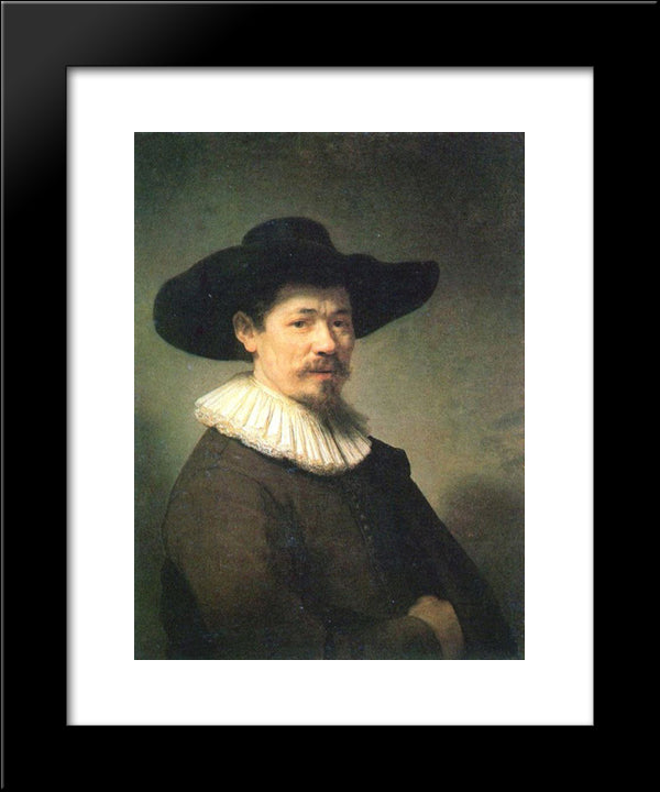 Portrait Of Herman Doomer 20x24 Black Modern Wood Framed Art Print Poster by Rembrandt