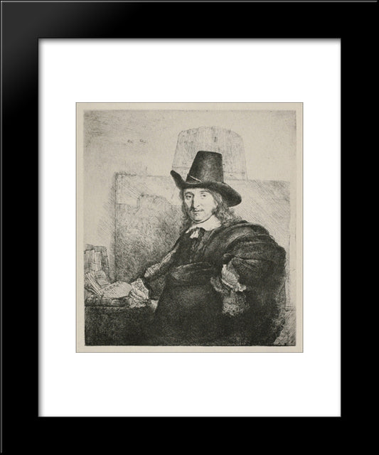 Portrait Of Jan Asselyn 20x24 Black Modern Wood Framed Art Print Poster by Rembrandt