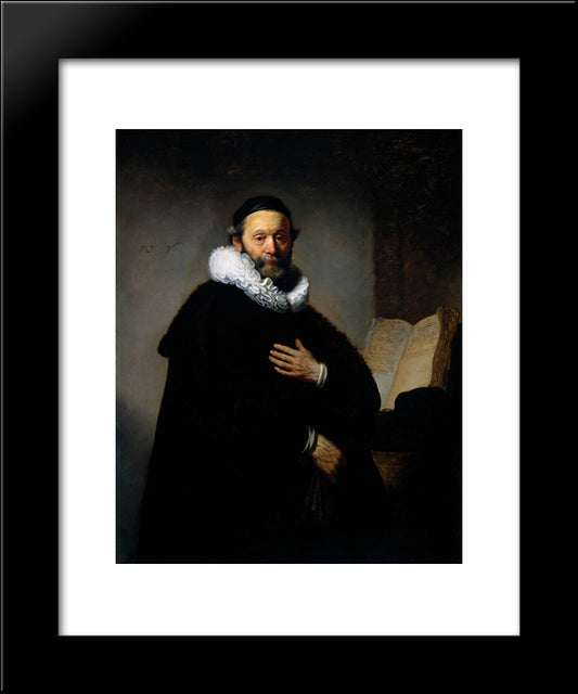 Portrait Of Johannes Wtenbogaert 20x24 Black Modern Wood Framed Art Print Poster by Rembrandt