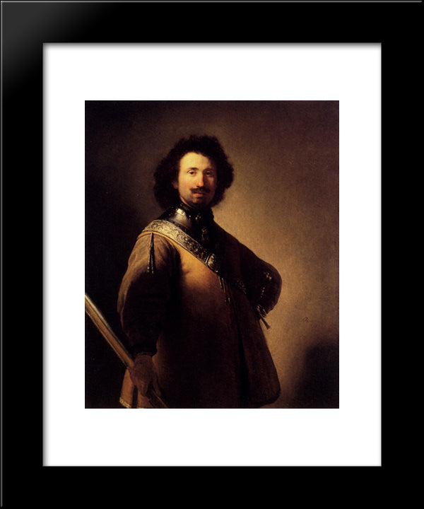 Portrait Of Joris De Caullery 20x24 Black Modern Wood Framed Art Print Poster by Rembrandt