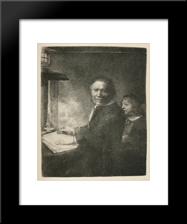 Portrait Of Lieven Willemsz Van Coppenol 20x24 Black Modern Wood Framed Art Print Poster by Rembrandt