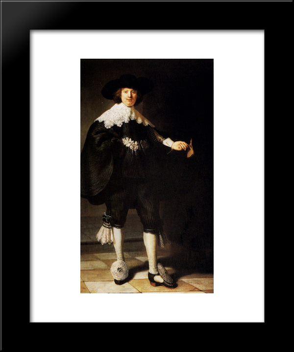 Portrait Of Maerten Soolmans 20x24 Black Modern Wood Framed Art Print Poster by Rembrandt