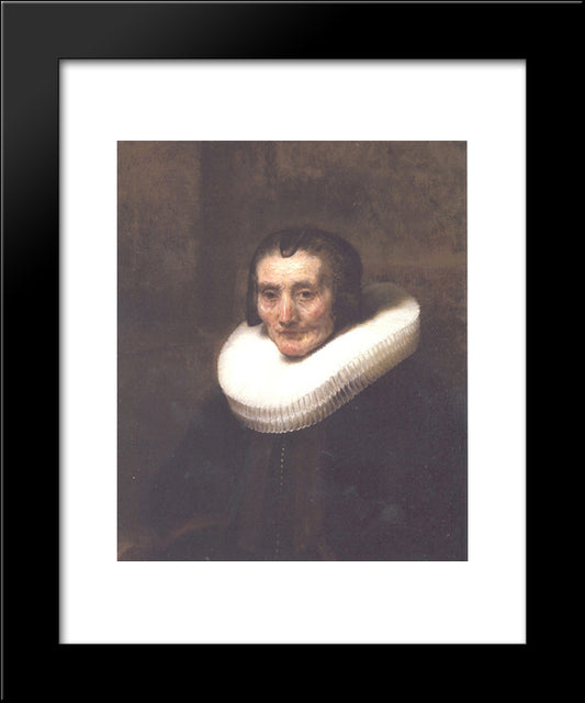 Portrait Of Margeretha De Geer 20x24 Black Modern Wood Framed Art Print Poster by Rembrandt