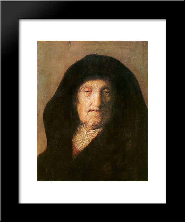 Portrait Of Mother Of Rembrandt 20x24 Black Modern Wood Framed Art Print Poster by Rembrandt