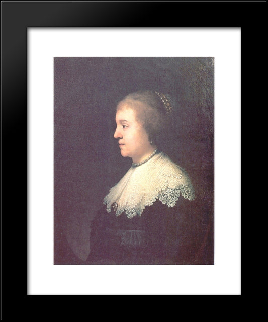 Portrait Of Princess Amalia Van Solms 20x24 Black Modern Wood Framed Art Print Poster by Rembrandt