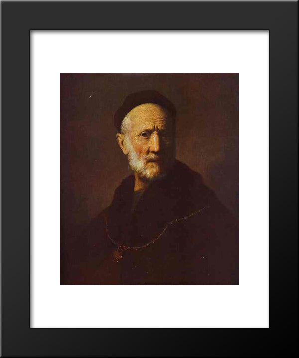 Portrait Of Rembrandt'S Father 20x24 Black Modern Wood Framed Art Print Poster by Rembrandt