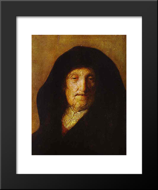 Portrait Of Rembrandt'S Mother 20x24 Black Modern Wood Framed Art Print Poster by Rembrandt