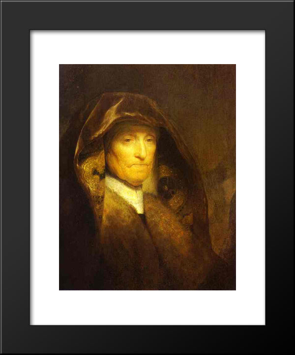 Portrait Of The Artist'S Mother 20x24 Black Modern Wood Framed Art Print Poster by Rembrandt