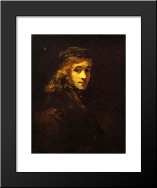 Portrait Of Titus, The Artist'S Son 20x24 Black Modern Wood Framed Art Print Poster by Rembrandt