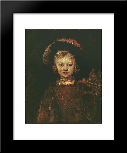 Portrait Of Titus 20x24 Black Modern Wood Framed Art Print Poster by Rembrandt