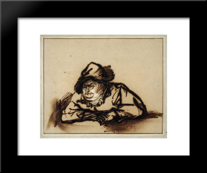 Portrait Of Willem Bartholsz. Ruyter 20x24 Black Modern Wood Framed Art Print Poster by Rembrandt