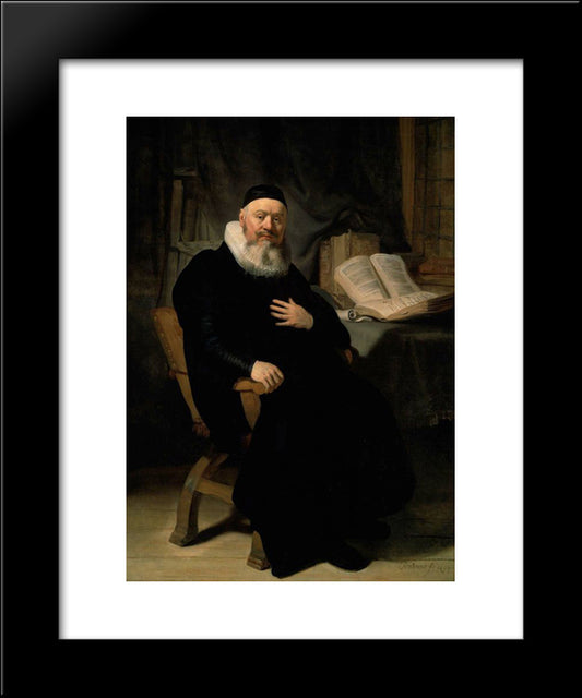 Portrait-Of-Johannes-Elison 20x24 Black Modern Wood Framed Art Print Poster by Rembrandt