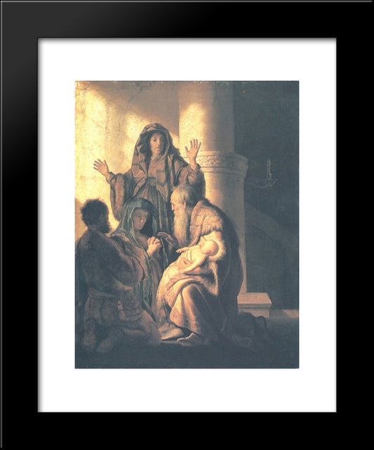 Presentation In The Temple 20x24 Black Modern Wood Framed Art Print Poster by Rembrandt