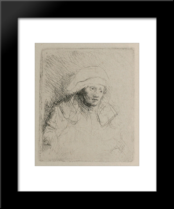 Rembrandt`S Wife Dying 20x24 Black Modern Wood Framed Art Print Poster by Rembrandt