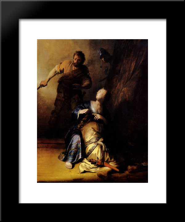 Samson And Delilah 20x24 Black Modern Wood Framed Art Print Poster by Rembrandt