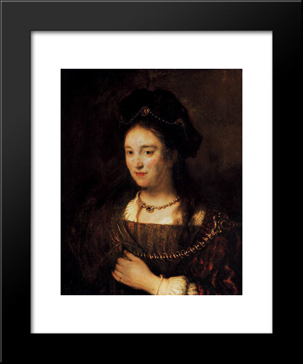 Saskia, The Artist'S Wife 20x24 Black Modern Wood Framed Art Print Poster by Rembrandt