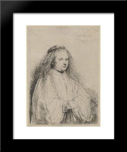 Saskia As St. Catherine 20x24 Black Modern Wood Framed Art Print Poster by Rembrandt